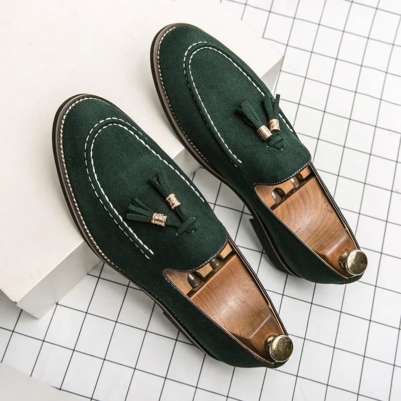 Men’s Tassel Suede Moccasins – Smart Casual Loafers