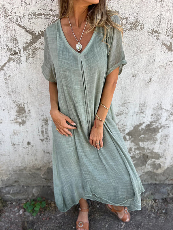 Naia™ – Robe V en coton et lin