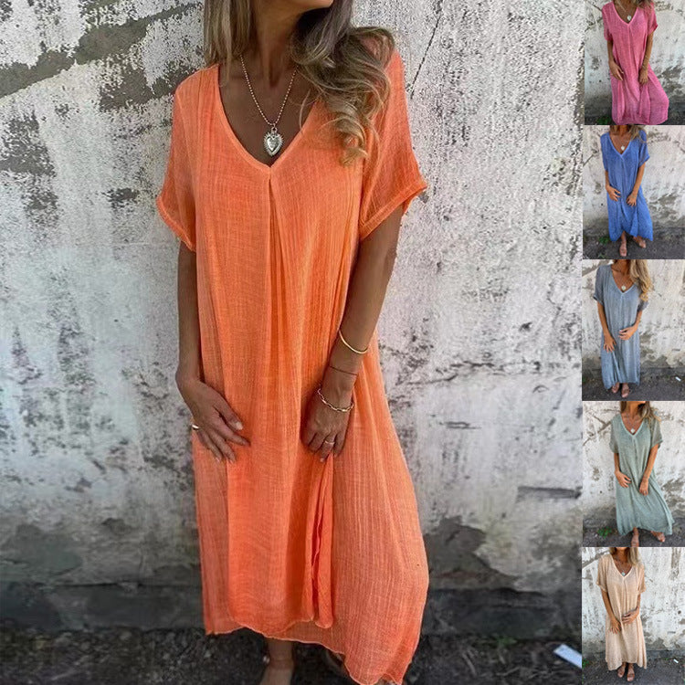 Naia™ – Robe V en coton et lin
