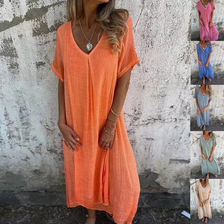 Naia™ – Robe V en coton et lin