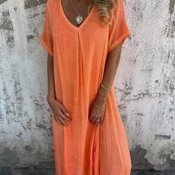 Naia™ – Robe V en coton et lin