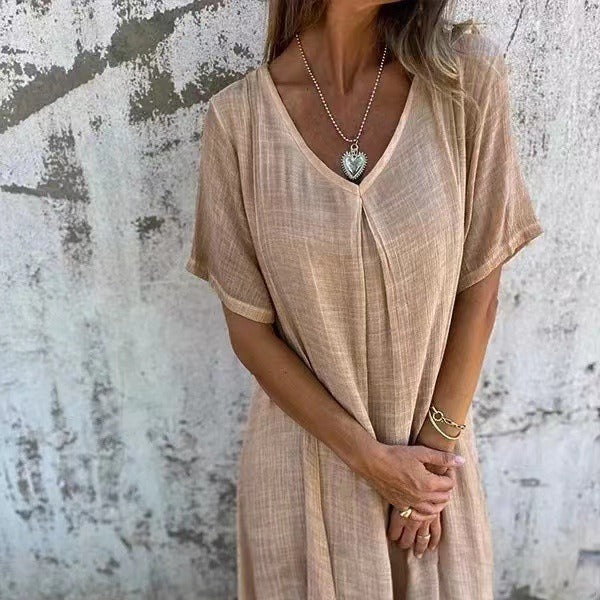 Naia™ – Robe V en coton et lin