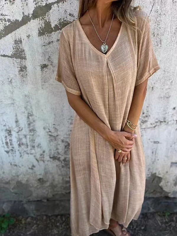 Naia™ – Robe V en coton et lin