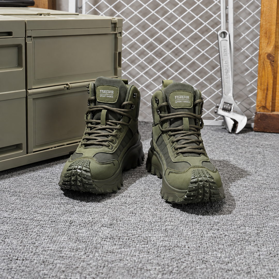 Men’s Hiking Boots – Lightweight High-Top Walking & Combat-Style Boots with Grip Sole
