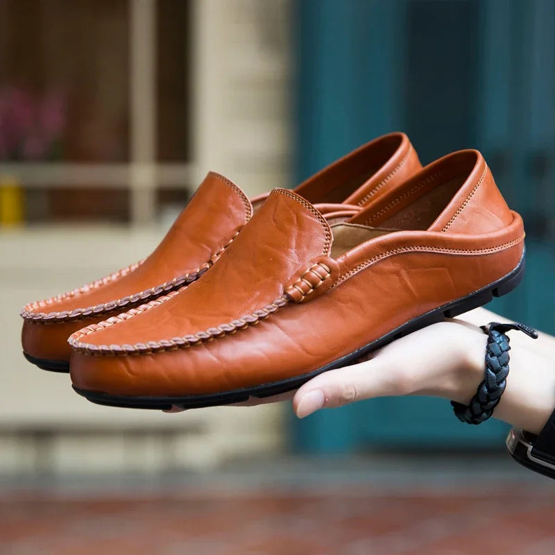 Men's Leather Slip-On Loafers