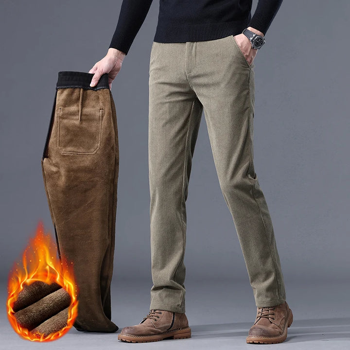 Fleece-Lined Corduroy Trousers