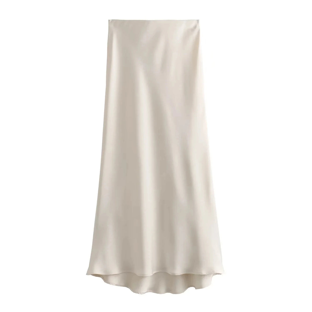 Alexis ™ -Satin Solid Long Skirts.