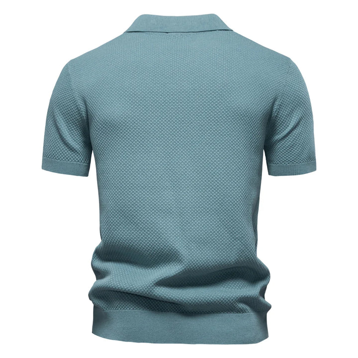 AIOPESON Men's Summer Breathable Polo Shirt Short Sleeve Solid Color Casual Polo Shirts for Men Lightweight Stretch Polo ﻿