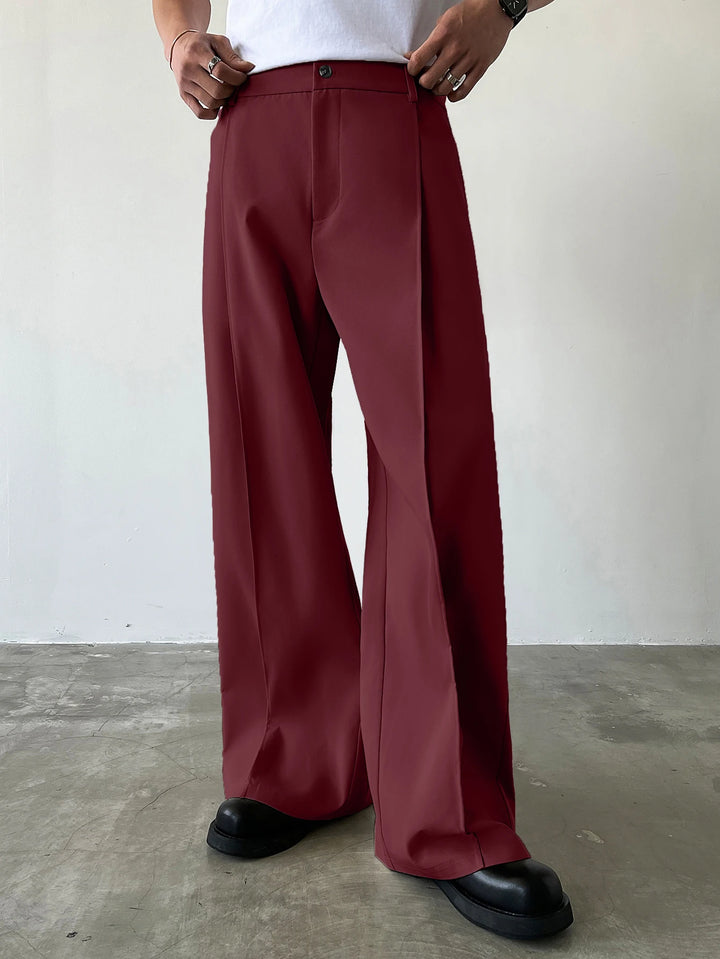 Men's High Waist Wide Leg Suit Pants Casual Loose Straight Leg Dress Pants Formal Business Streetwear Black Trousers S-2XL 1 Pie