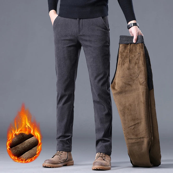 Fleece-Lined Corduroy Trousers