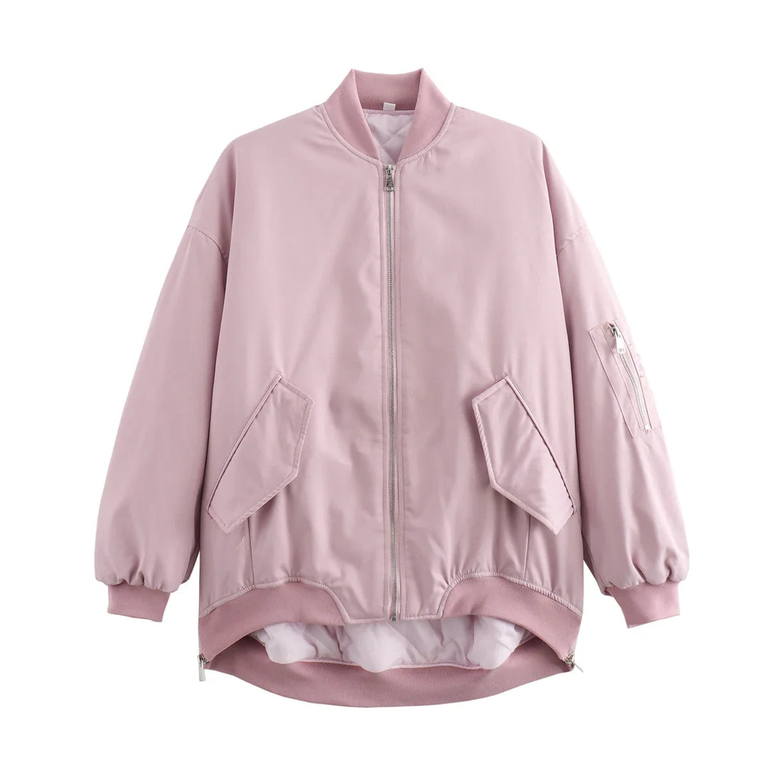 Zara™ | Round Neck Loose Bomber Jacket.