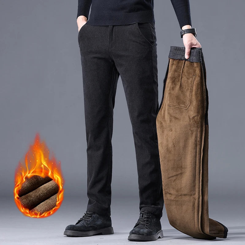 Fleece-Lined Corduroy Trousers