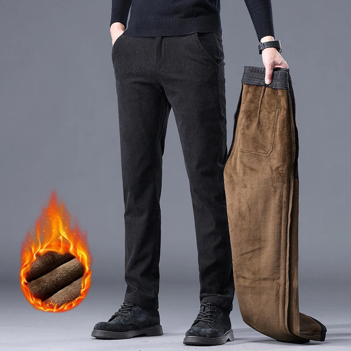 Fleece-Lined Corduroy Trousers