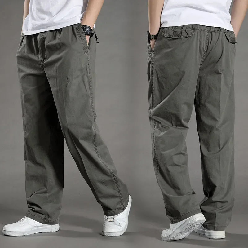 Men’s Elastic Waist Trousers – Pull-On Casual Pants for Everyday Comfort