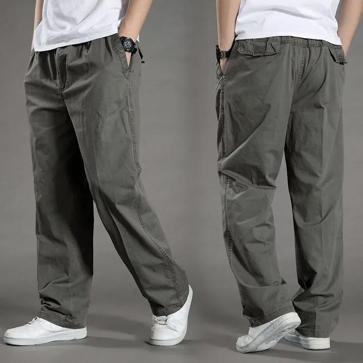 Men’s Elastic Waist Trousers – Pull-On Casual Pants for Everyday Comfort