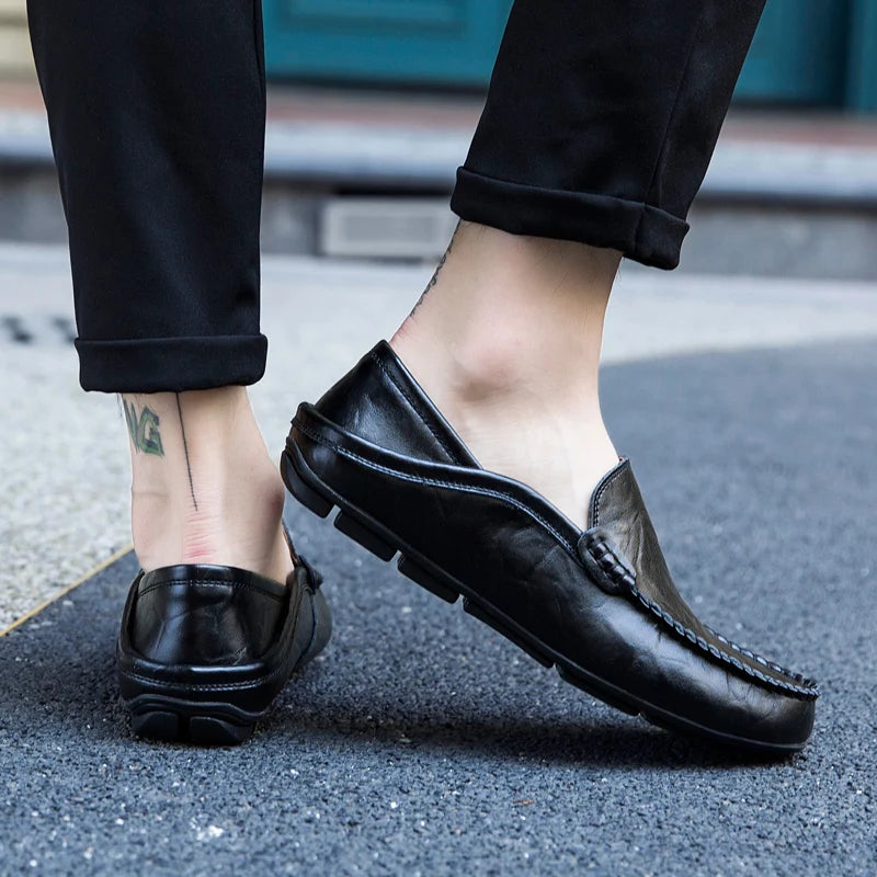 Men's Leather Slip-On Loafers