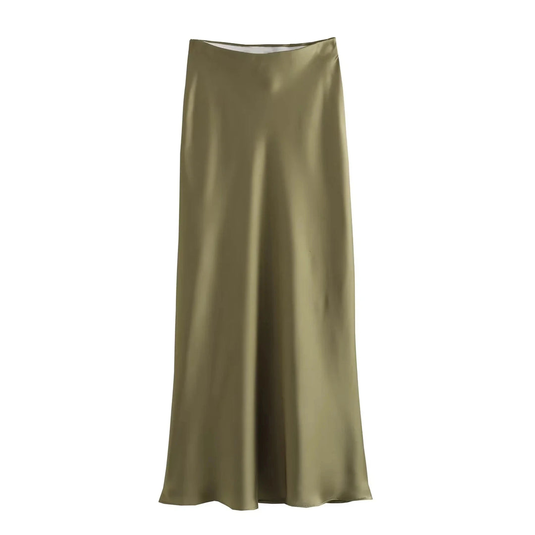 Alexis ™ -Satin Solid Long Skirts.