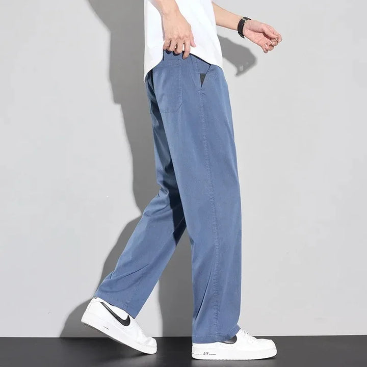 2026 Thin Summer New Men's Soft Lyocell Casual Pants Comfortable Fashion Solid Color Simple Male Trousers Brand Clothing