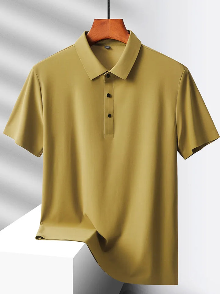 Selected popular nylon fabric, dad's summer clothing, middle-aged men's short sleeved T-shirt, summer ice silk quick drying, mid