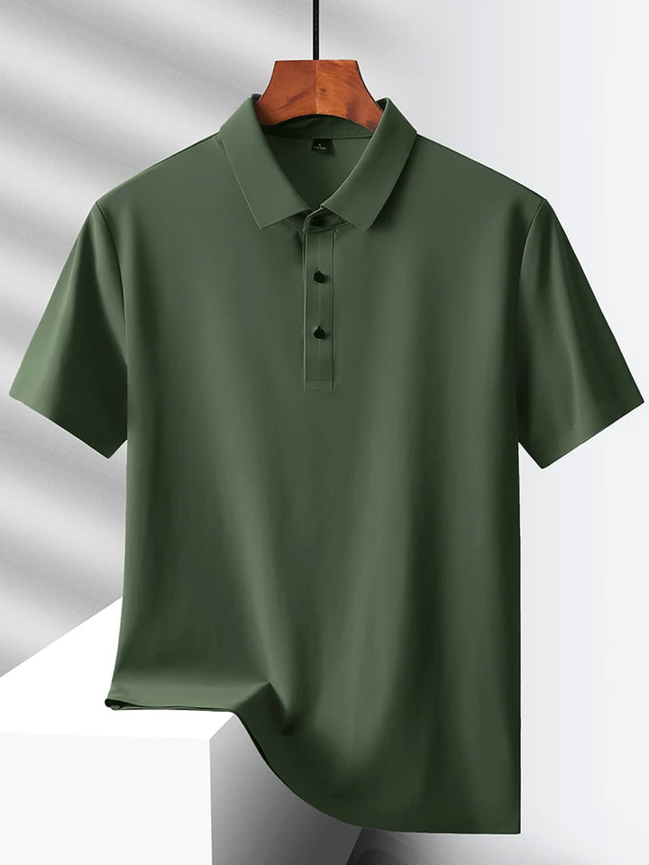 Selected popular nylon fabric, dad's summer clothing, middle-aged men's short sleeved T-shirt, summer ice silk quick drying, mid