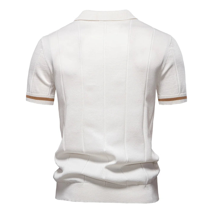 AIOPESON Men's Solid Color Sport Zipper Polo Shirt Athletic Social Polo Shirts for Men Office Slim Fit Polo