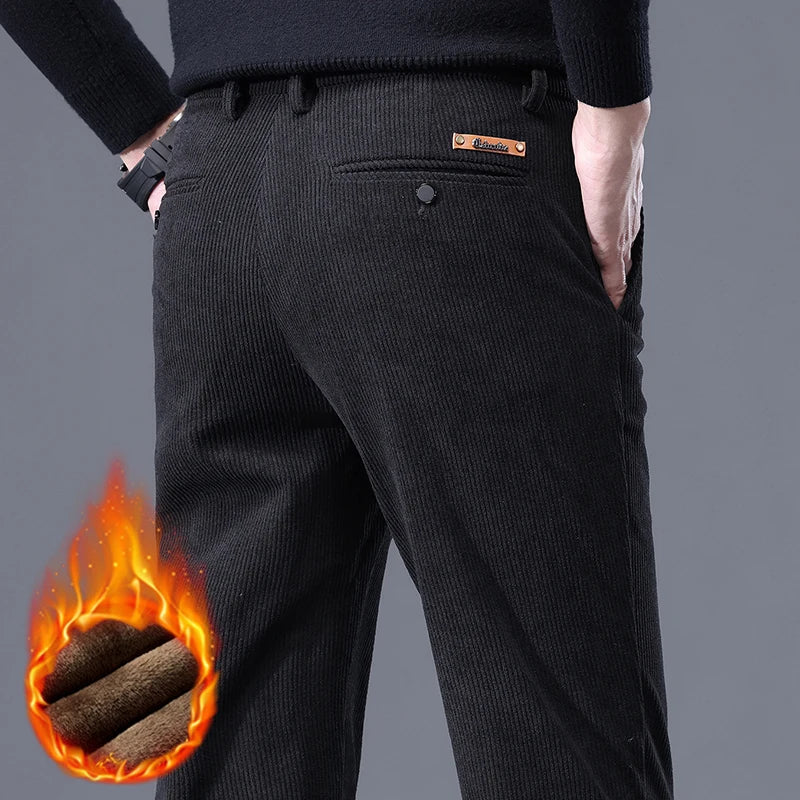 Fleece-Lined Corduroy Trousers
