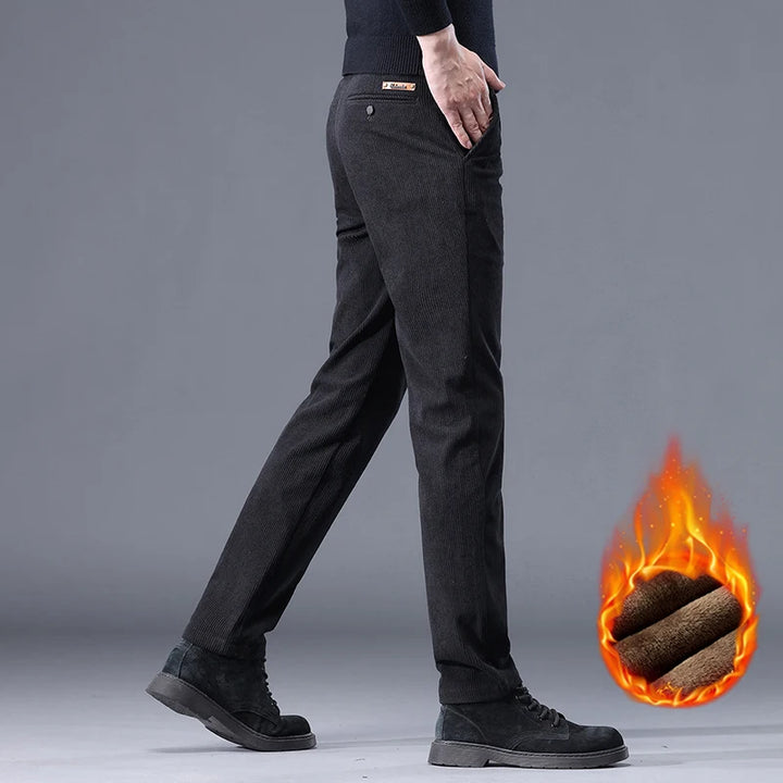 Fleece-Lined Corduroy Trousers