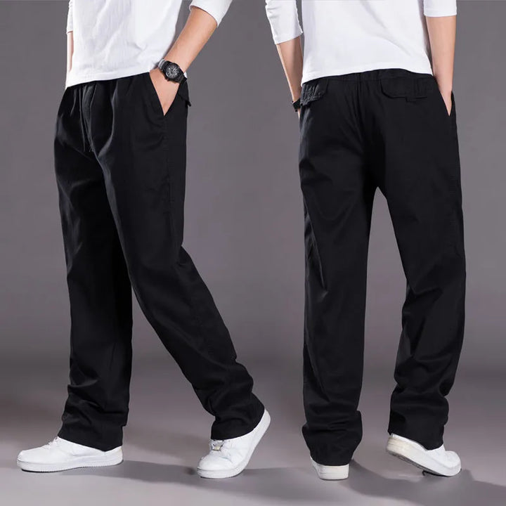 Men’s Elastic Waist Trousers – Pull-On Casual Pants for Everyday Comfort