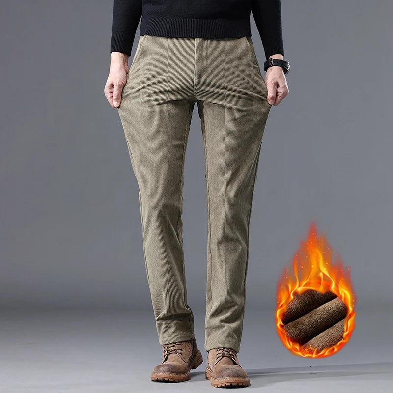 Fleece-Lined Corduroy Trousers