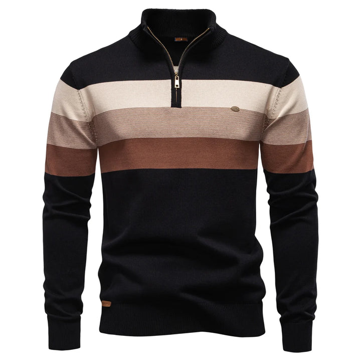 Men’s Cotton Zip Neck Jumper – Smart Casual Half-Zip Knit Sweater for Everyday Wear