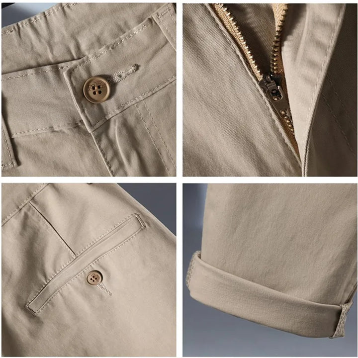 Men’s Stretch Cotton Chino Trousers – Slim Fit Smart Casual Pants