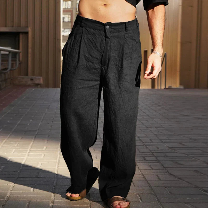 Carson ™  - Wide Leg Linen Trousers