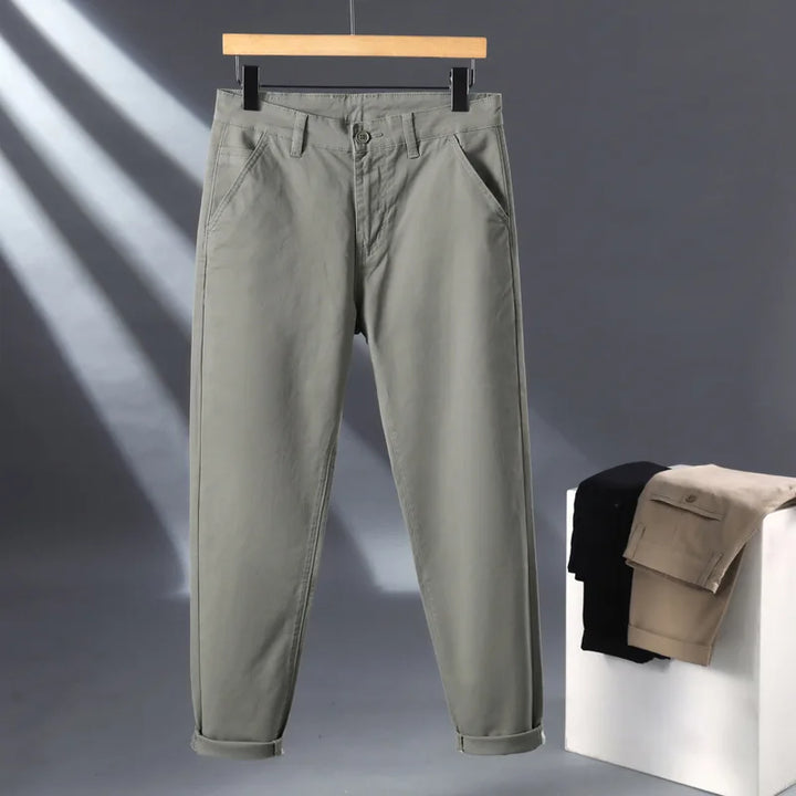 Men’s Stretch Cotton Chino Trousers – Slim Fit Smart Casual Pants