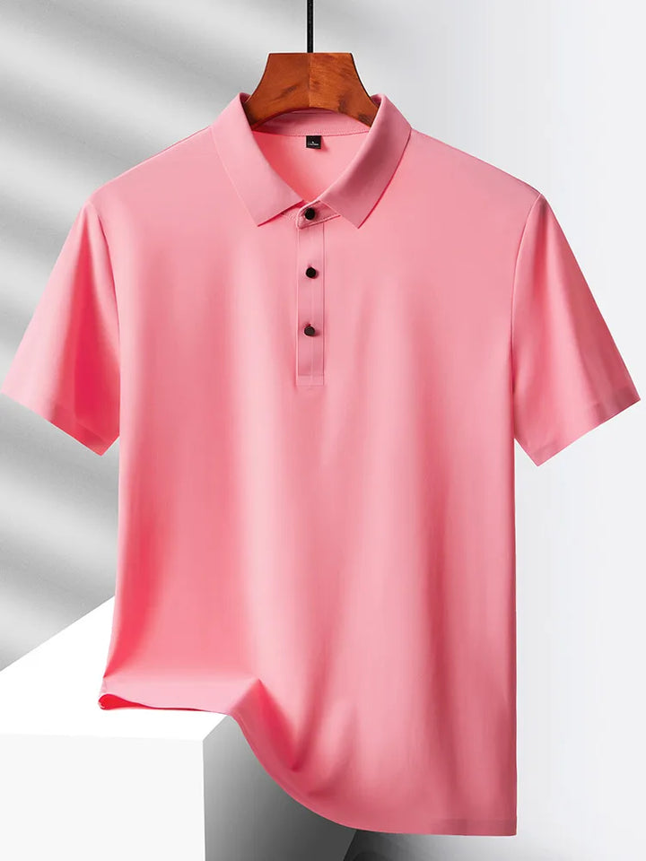 Selected popular nylon fabric, dad's summer clothing, middle-aged men's short sleeved T-shirt, summer ice silk quick drying, mid