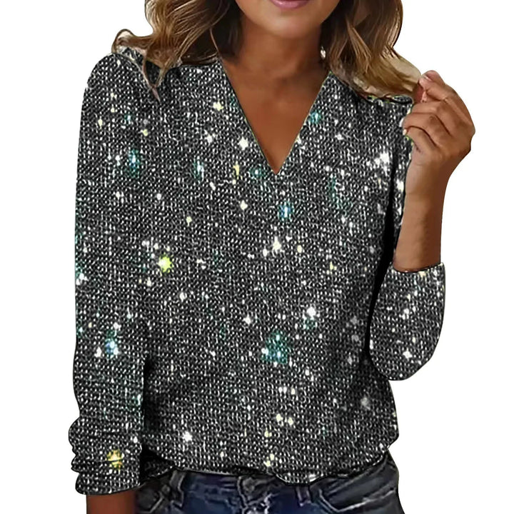 Taylor | Sparkly V-Neck Blouse