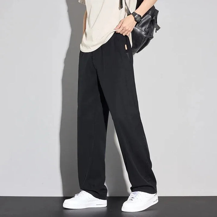 2026 Thin Summer New Men's Soft Lyocell Casual Pants Comfortable Fashion Solid Color Simple Male Trousers Brand Clothing