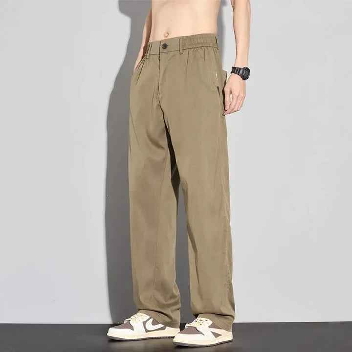 2026 Thin Summer New Men's Soft Lyocell Casual Pants Comfortable Fashion Solid Color Simple Male Trousers Brand Clothing