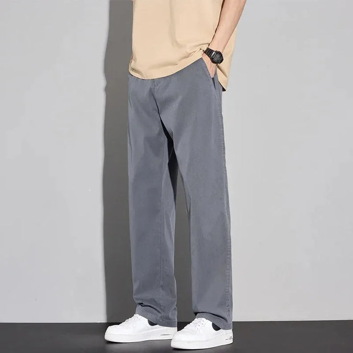 2026 Thin Summer New Men's Soft Lyocell Casual Pants Comfortable Fashion Solid Color Simple Male Trousers Brand Clothing
