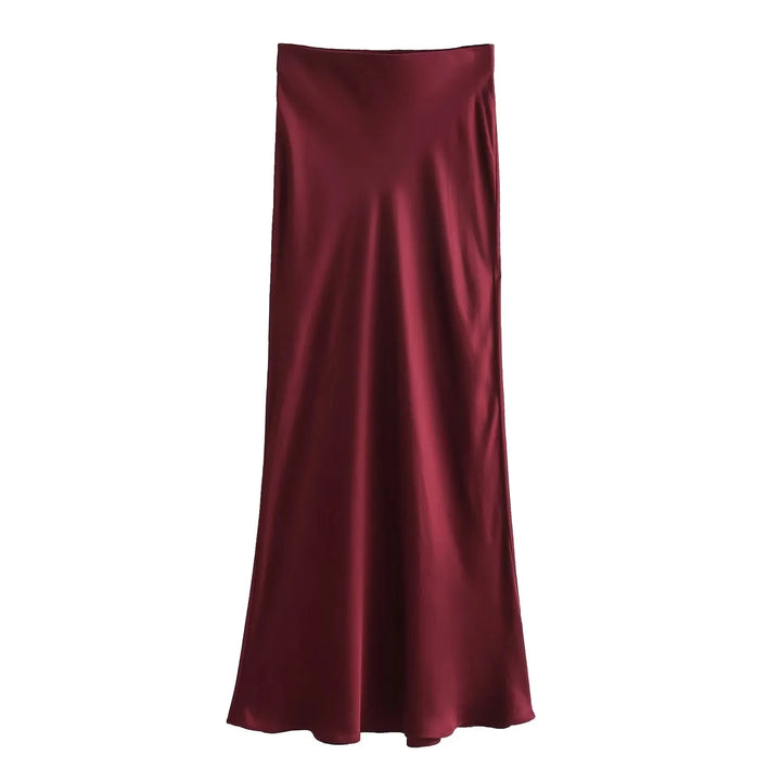 Alexis ™ -Satin Solid Long Skirts.