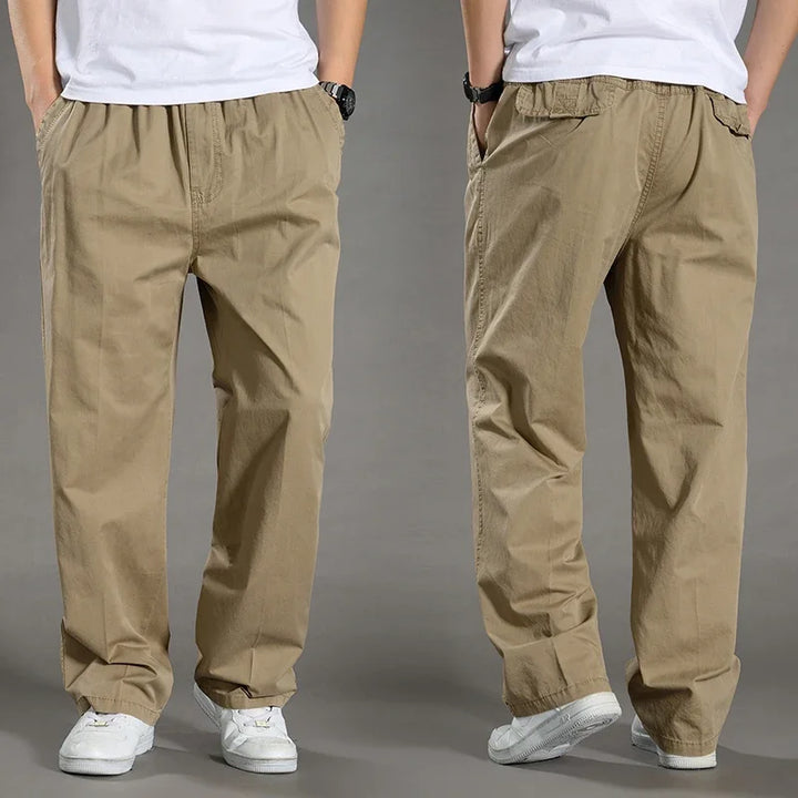 Men’s Elastic Waist Trousers – Pull-On Casual Pants for Everyday Comfort