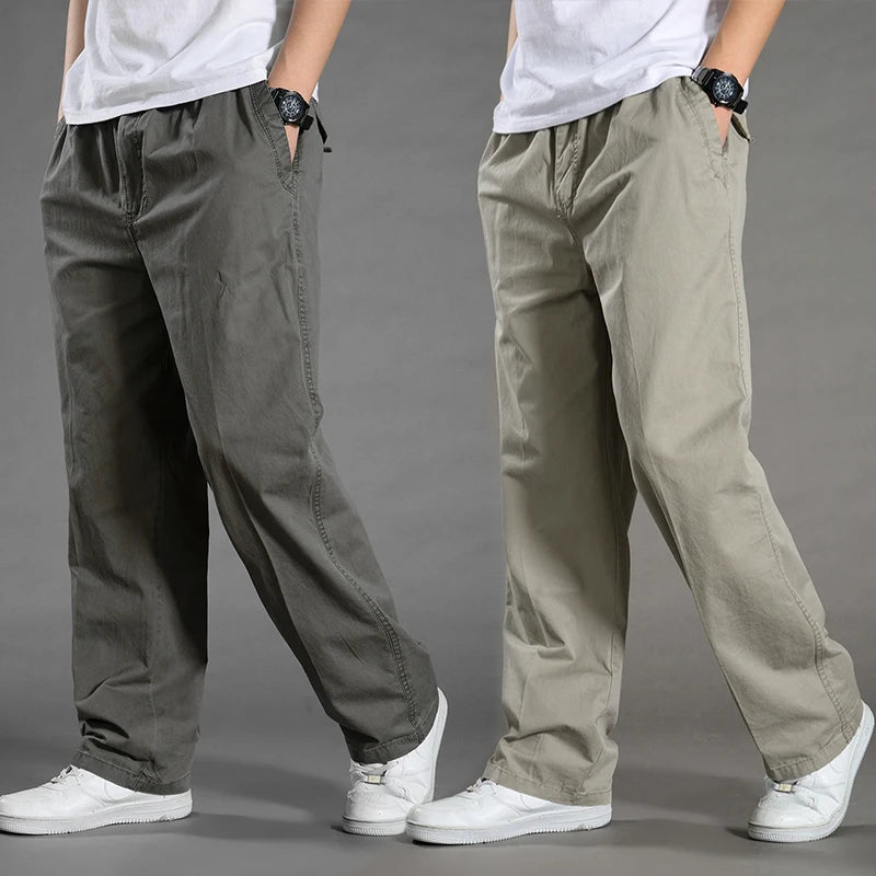 Men’s Elastic Waist Trousers – Pull-On Casual Pants for Everyday Comfort