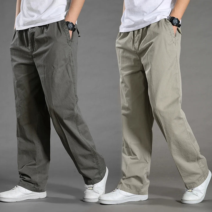 Men’s Elastic Waist Trousers – Pull-On Casual Pants for Everyday Comfort