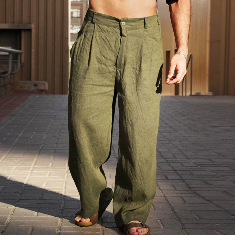 Carson ™  - Wide Leg Linen Trousers