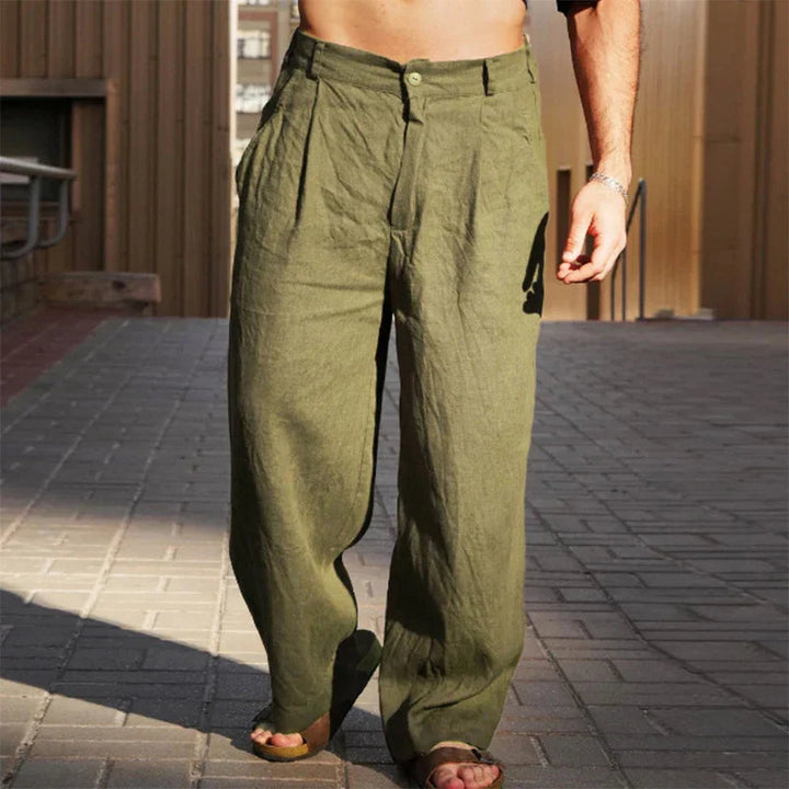 Carson ™  - Wide Leg Linen Trousers