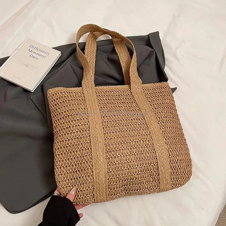 Solara™ - Summer Woven Straw Shoulder Tote