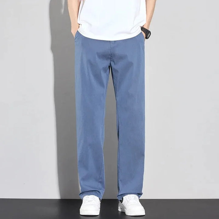 2026 Thin Summer New Men's Soft Lyocell Casual Pants Comfortable Fashion Solid Color Simple Male Trousers Brand Clothing