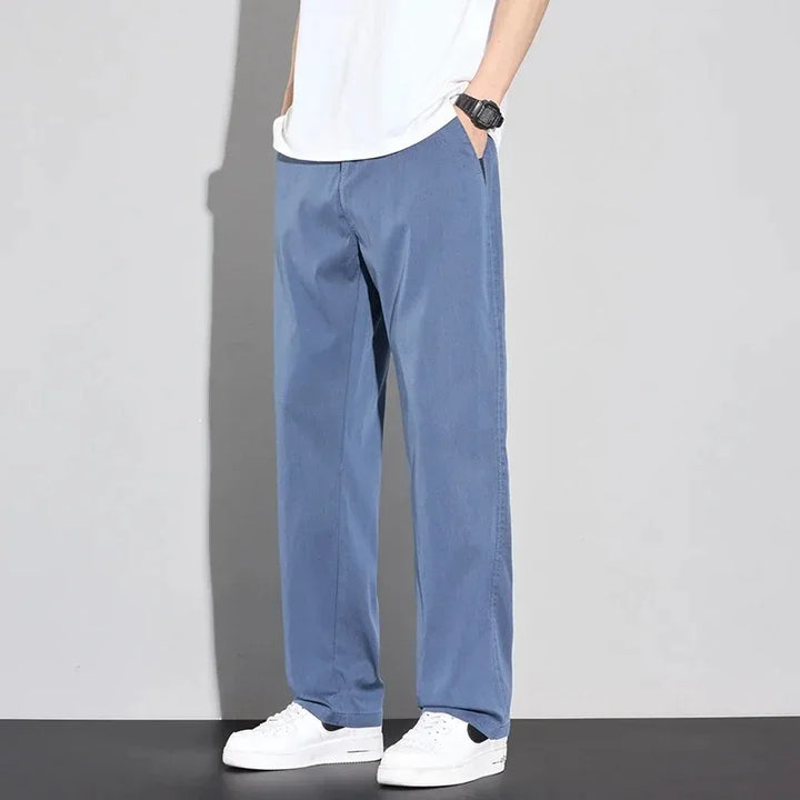 2026 Thin Summer New Men's Soft Lyocell Casual Pants Comfortable Fashion Solid Color Simple Male Trousers Brand Clothing