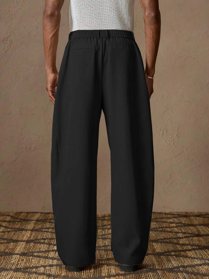 New light business elegant Italian style Naples solid color button pleated high waisted pants for men's suit pants