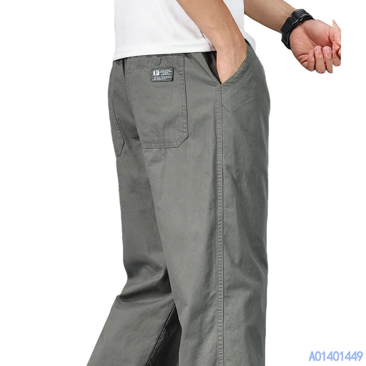 Men’s Relaxed Fit Cotton Trousers – Casual Everyday Pants
