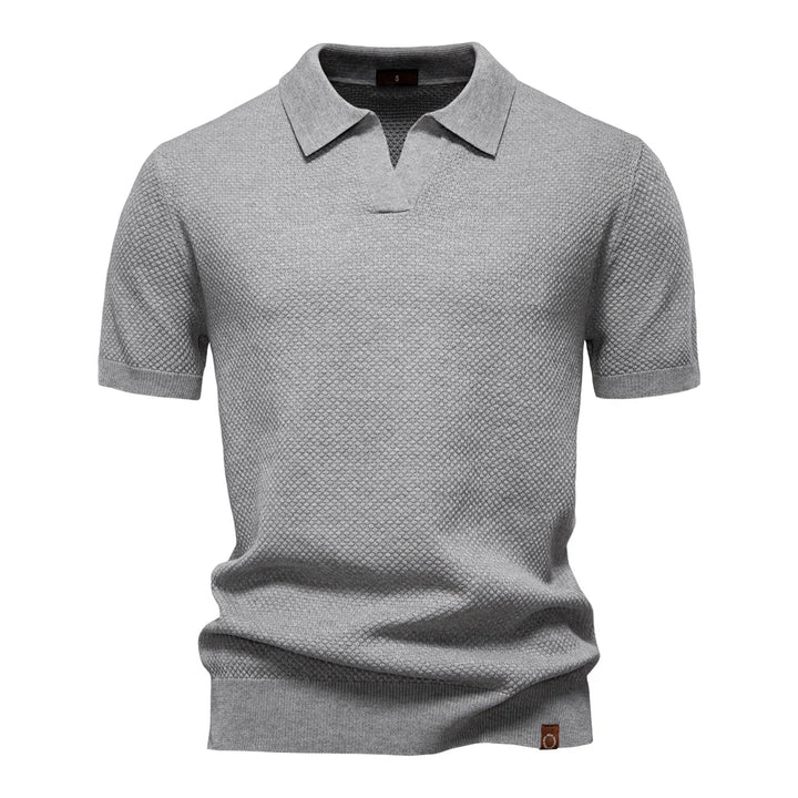 AIOPESON Men's Summer Breathable Polo Shirt Short Sleeve Solid Color Casual Polo Shirts for Men Lightweight Stretch Polo ﻿
